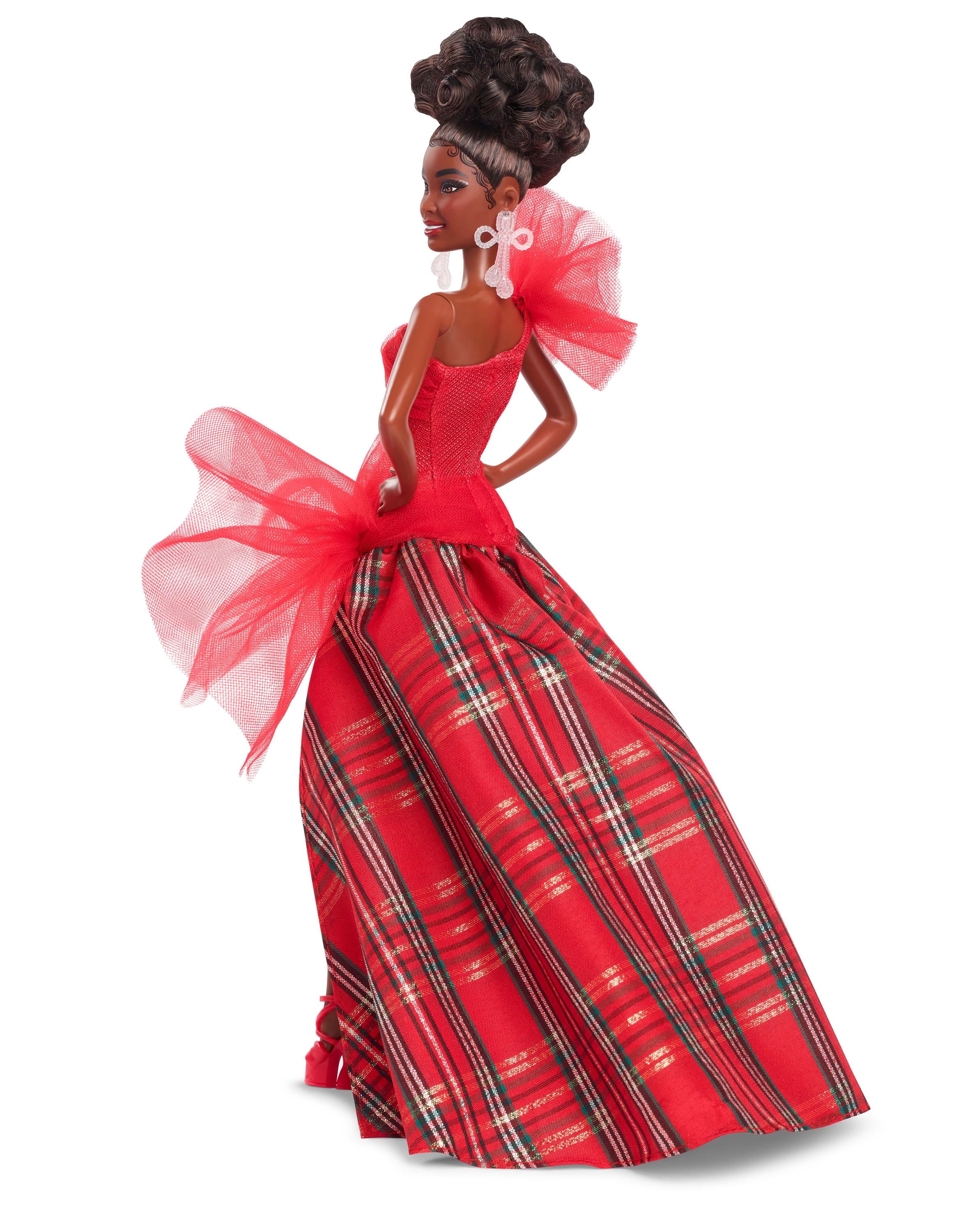 Barbie Signature 2024 Holiday Barbie Fashion Doll, Seasonal Collector Gift, Brown Hair with Plaid Gown