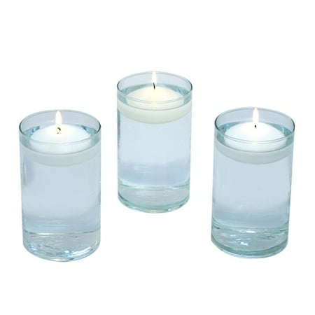 Set Of 3 6 Cylinder Vases 3 Floating Candles Walmart Com