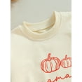 thumbnail image 6 of Wassery 2PCS Baby Boys Girls Sweatshirt Rompers Infant Halloween Clothes Letter Pumpkin Print Long Sleeve Jumpsuit 6M 12M 18M 24M Newborn Cute Fall Outfits, 6 of 9
