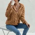 thumbnail image 6 of Patlollav Women's Thickened Plush Long-Sleeve Cardigan Casual Soild Coat, 6 of 6
