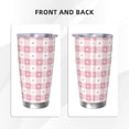 thumbnail image 3 of Picia Plaid Heart Pattern 20 oz Tumbler Stainless Steel Vacuum Insulated Coffee Ice Cup Double Wall Travel Flask Dual Lid Water Bottle, Eco-friendly Car Cup-Without Straw, 3 of 8