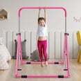 thumbnail image 4 of Safly Fun Gymnastics Bar with Mat for Kids, Height Adjustable Junior Training Bar Mat for Home, Folding Gymnastic Horizontal Bars Equipment (Pink+Mat), 4 of 9