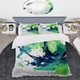 thumbnail image 2 of Designart "Emerald and Sapphire Surreal Swirls Enchantment II" Abstract Bedding Covert Set - Abstract Green Modern Bed Set With 2 Shams, 2 of 5