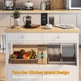 thumbnail image 4 of 35.4'' W Rolling Kitchen Island with Storage Cabinet, Portable Mobile Island Table with 2 Drawers, Wood Top Kitchen Cart with Towel Rack & Lockable Wheels, White, 4 of 10