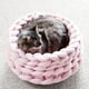 thumbnail image 3 of Cesta artesanal para mascotas, para perros y gatos, cuerda gruesa de algodón trenzada, cojín suave para dormir, para cachorros y gatitos, lana tejida (40 cm, azul), 3 of 4