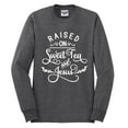 thumbnail image 2 of Wild Bobby Raised on Sweet Tea and Jesus Inspirational/Christian Men Long Sleeve Shirt, Heather Black, 3X-Large, 2 of 5