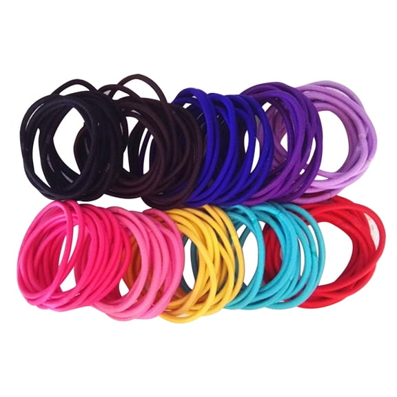 LEDMOMO 50Pcs Elastic Hair Rope Ponytail Holders Made from Soft Nylon for All Hair Types