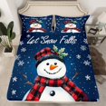 thumbnail image 2 of Homewish Christmas Snowman Twin Sheet Sets,Xmas Tree Red Berry Twin Fitted Sheet,Happy New Year Flat Sheet For Girl Boys,Super Cozy Room Decor,3-Piece, 2 of 7
