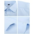 thumbnail image 4 of 4pcs Mens Formal Suit Set, Men Solid Color Front Button Flat Collar Long Sleeve Minimalist Blue Shirt Pants Casual Suit Set, All Seasons Office Clothing, 4 of 7