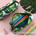 thumbnail image 3 of Tree Leaves Large Capacity Canvas Pencil Case Pen Bag Pouch Stationary Case Makeup Cosmetic Bag Gadget Box, 3 of 7