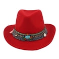 thumbnail image 4 of Sombrero Vaquero Jinwen Fedora Unisex Adulto Rojo, 4 of 8