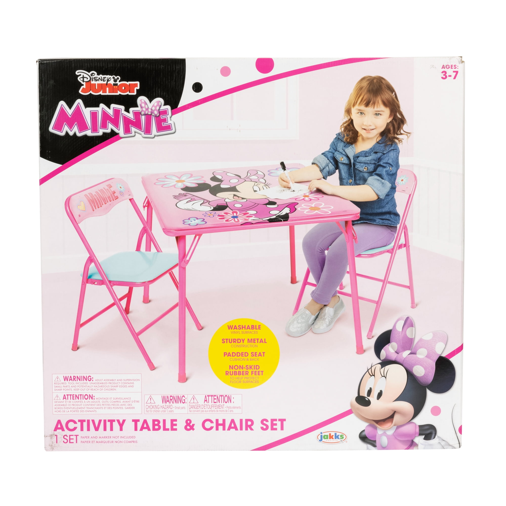 Minnie Mouse Activity Table Set Comes with One Table and Two Chairs