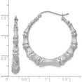 thumbnail image 3 of 14K White Gold Polished Bamboo Hoop Earrings (36.11 X 34.51) Made In Indonesia s1516w, 3 of 5