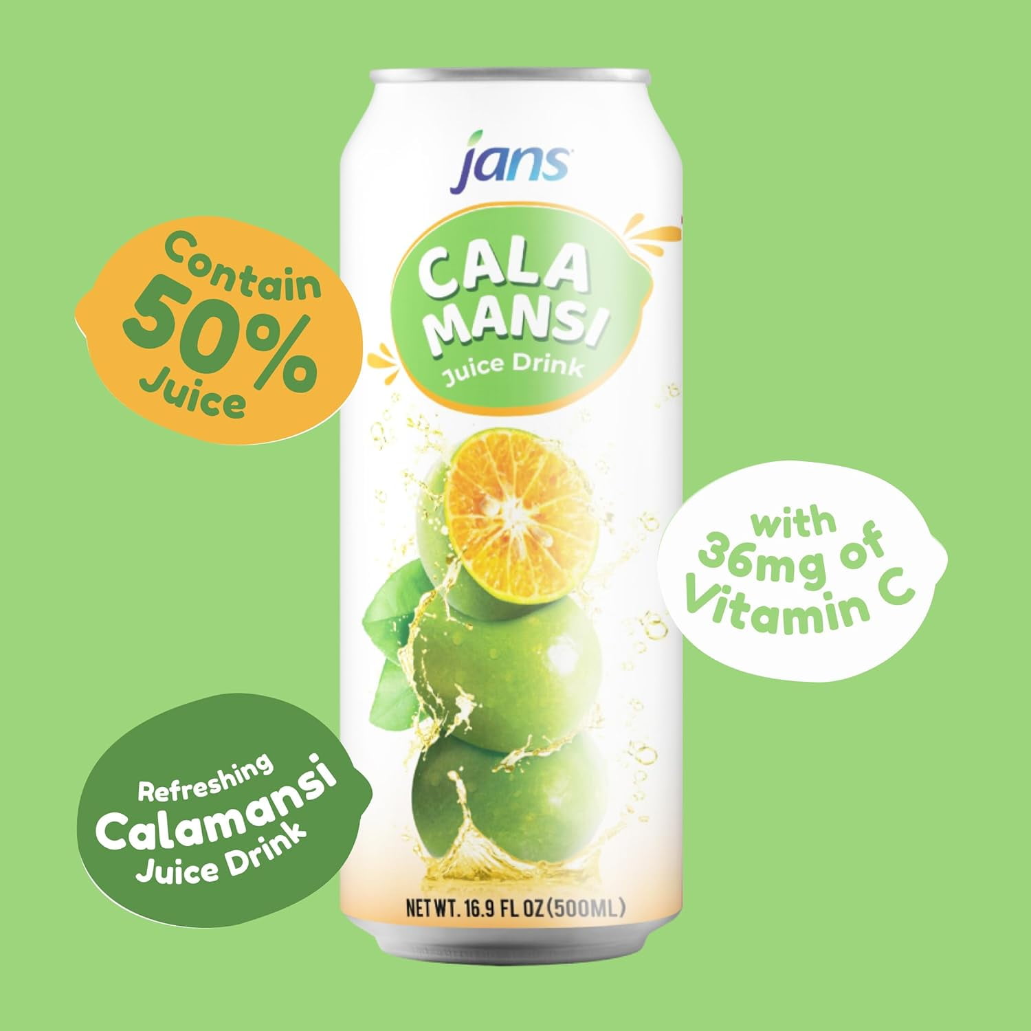 Jans 50% Calamansi Juice Drink 16.9 oz (Pack of 12)