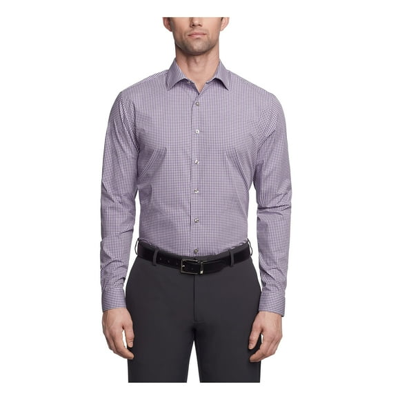 Camisa de vestir Kenneth Cole Unlisted Slim Fit Checks Púrpura