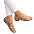 thumbnail image 6 of CHWshoes Women's Floral Lace Ballet Flats Mesh Sheer Square Toe Elegant Flat Shoes Brown Size 40, 6 of 7