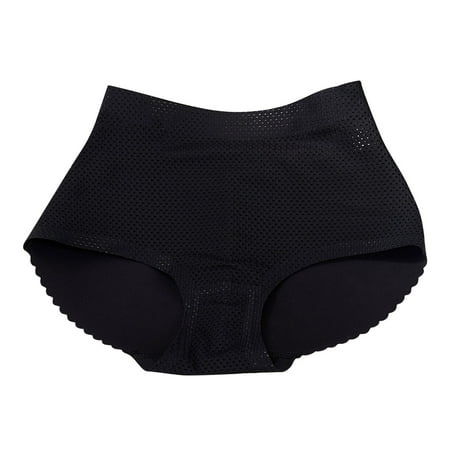 Fayshow0 50% off Clear Elastic Prevents Chafing Womens Briefs Women Butt Pads Enhancer Panties Padded Hip Underwear Shapewear Butts Lifter Lift Panty Fake Padding Briefs(Black XL)