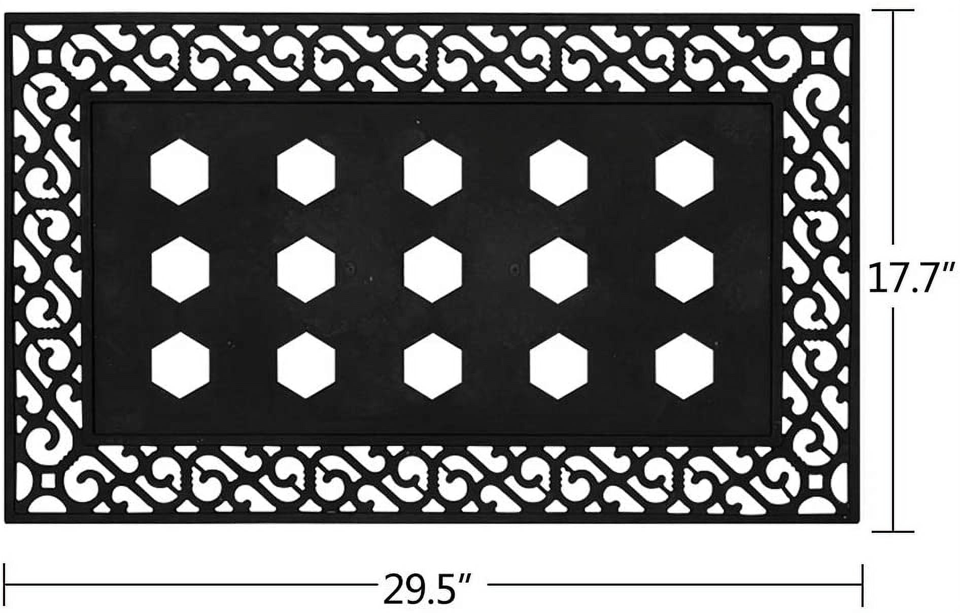 Rubber Welcome Door Mat Tray, Decorative Indoor Outdoor Doormat Tray Non Slip Front Door Mat Tray, Easy to Clean Low Profile Mat Tray for Entry Patio High Traffic Areas, 17.7 x 29.5Inch (Doormat tray)