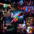 thumbnail image 3 of 40-Pack Voice-Activated LED Vibrating Light-Up Wristbands, 8 Vibrant Colors (5 Each), 3 Brightness Modes (Fast Flash/Slow Flash/Steady Light) - Reusable Silicone Glow Bracelets for Night Runs,, 3 of 5