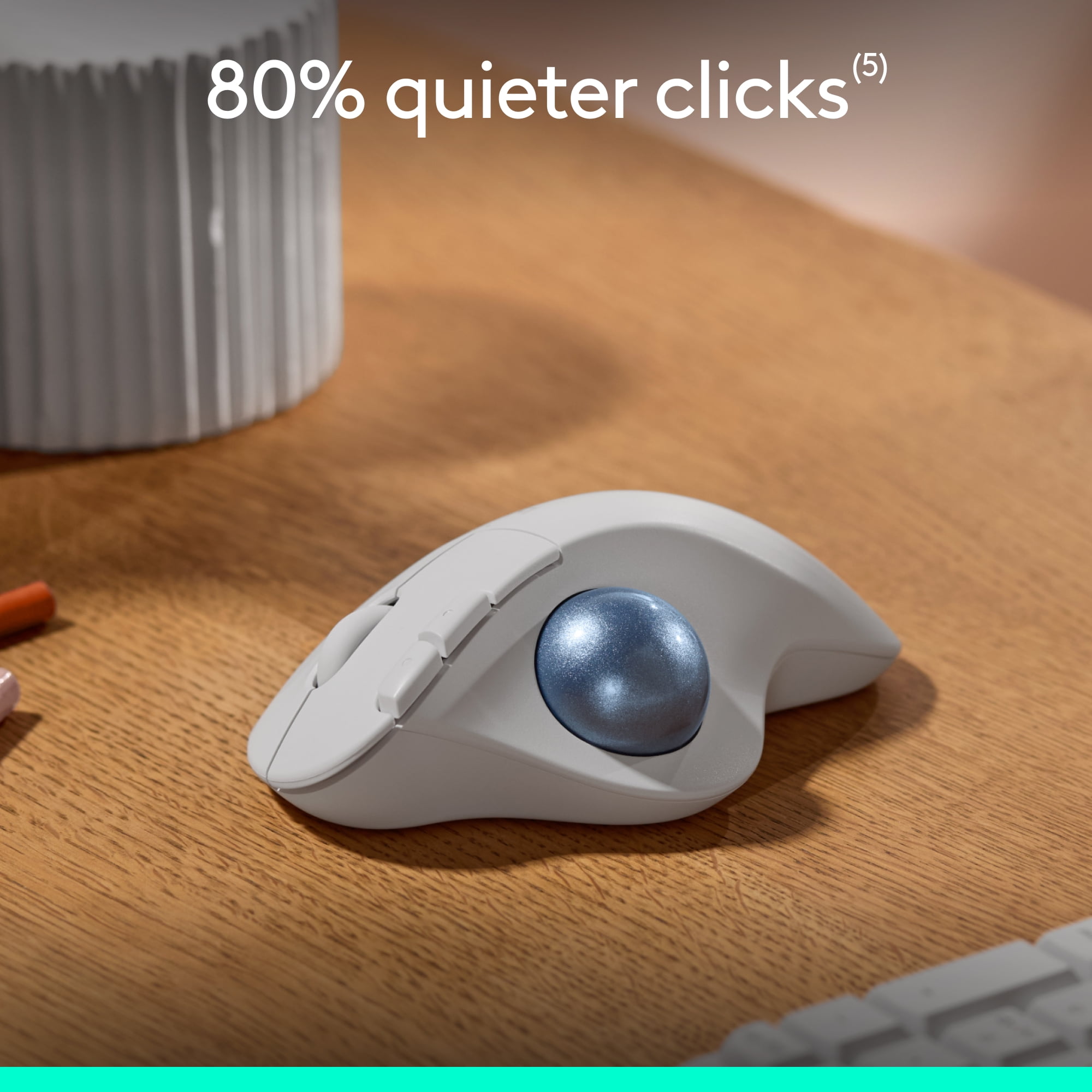 Logitech ERGO M575S Wireless Trackball Mouse, Wireless Ergonomic Mouse With Bluetooth and Encrypted Dongle, White