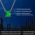 thumbnail image 2 of Gem Stone King 14K Yellow Gold Green Nano Emerald Pendant Necklace for Women | 0.75 Cttw | Gemstone May Birthstone | Oval 8X6MM | With 18 inch Chain, 2 of 6