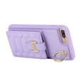 thumbnail image 6 of Nalacover for iPhone 8 Plus/iPhone 7 Plus Ring Holder Crossbody Wallet Case with Credit Card Slots, Lanyard Shoulder Strap Premium PU Leather Wrist Hand Strap Cover with Kickstand,Purple, 6 of 10