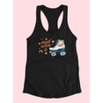 thumbnail image 3 of Roll With It. Rollerskates Racerback Tank Women -Victoria Barnes Designs, Female Large, 3 of 4