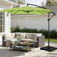 thumbnail image 4 of FUNDAZE 8x8ft Hanging Cantilever Patio Umbrella with Base, Square Outdoor Sun Shade with Crank & Tilt for Garden, Backyard, Deck,Apple Green, 4 of 10