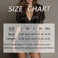 thumbnail image 7 of Morttic Women's Sexy Satin Solid Color Lace Sleeve V-Neck Mini Dress – Waist Cinched Puff Sleeve Summer Bodycon Dress Black，S, 7 of 7