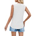 thumbnail image 4 of Fangasis Ladies Summer Top Sleeveless Tank Tops Button V-Neck T Shirts Women Comfy Blouse Boho Party Cami White XL, 4 of 5
