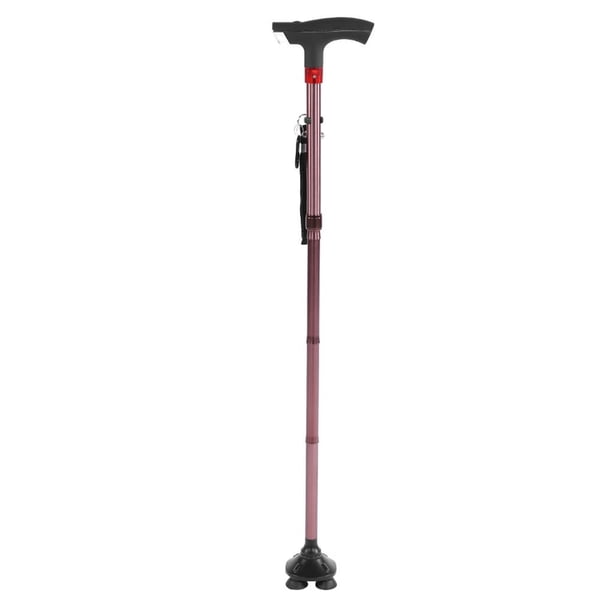 Bastón Plegable De Aleación De Aluminio Para Ancianos, Muleta De Bastón Ciego Con Alarma De Luz Led Yuarrent AF000436-00