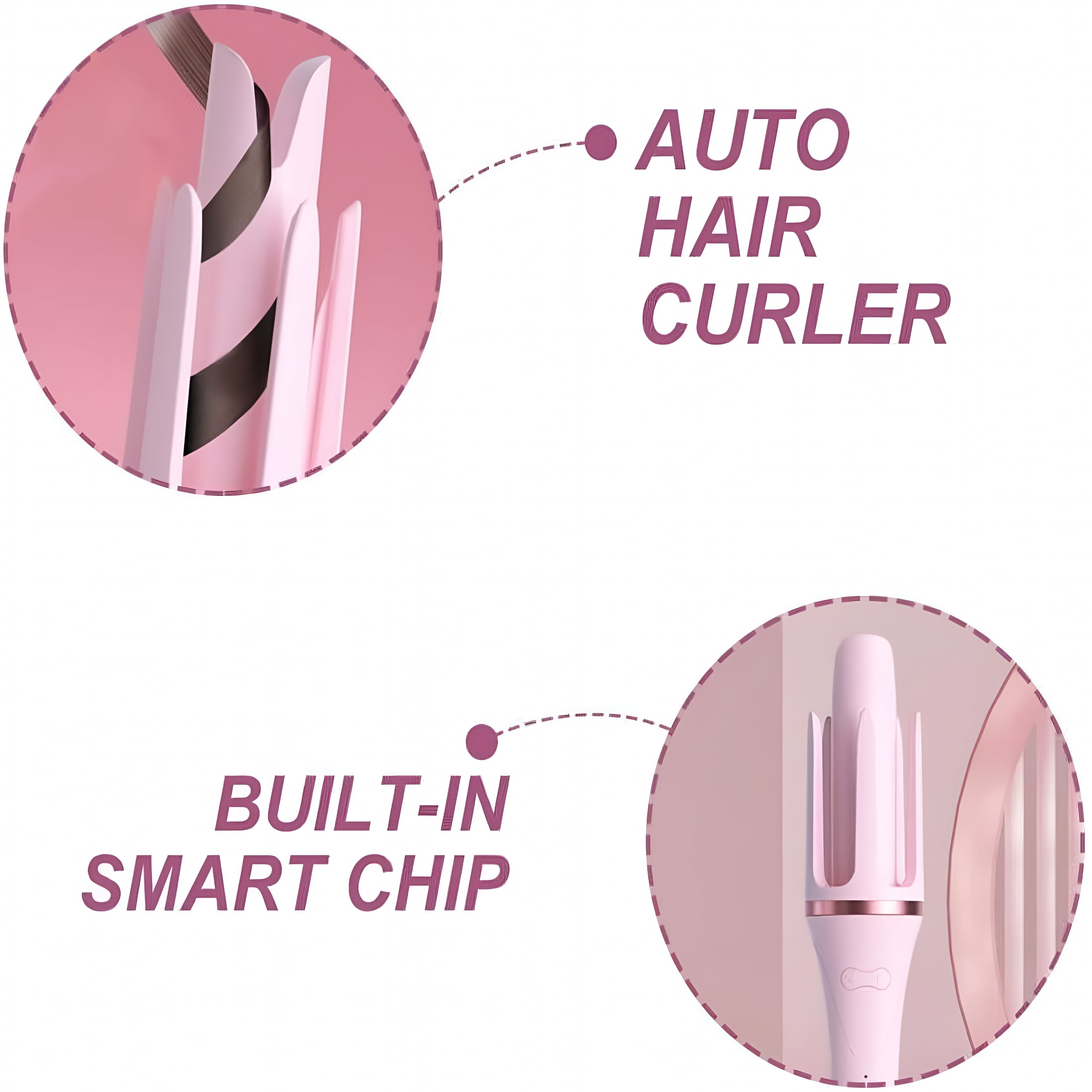 EXLEAF Automatic Curling Iron 2Inch with 4 Adjustable Temps, Ceramic Hairdressing Tools, White