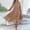 A568 Khaki, variant on Xdegoge Elegant Modest Dress for Women Midi Pleated Crewneck Long Sleeve Summer Sundress Solid Color with Pockets Flowy Flattering Formal Office Church Wedding Guest Party Wear