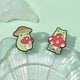 thumbnail image 2 of Conjunto de broches con forma de broche, bonita blusa con dibujos animados de ranas y hongos, 2 of 2