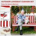 thumbnail image 5 of Outdoor Loveseat Cushions Set 48" x 24" Water Repellent & Fadeness Patio Furniture Cushions with Removable Cover and Ties, Patio Love Seat Sofa Cushions for Porch Garden Chair（Red white）, 5 of 6
