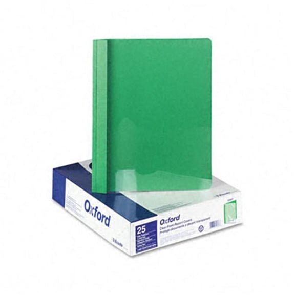 Esselte Pendaflex Clear Front Report Cover Tang Clip Letter 1/2 Capacity Green 25 per Box