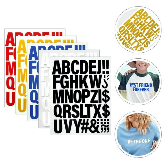 Eease Iron on Letter Patches - 5pcs Heat Transfer Alphabets for DIY Clothes & Crafts