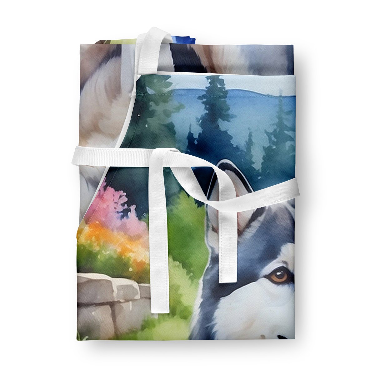 Siberian Husky Spring Path Apron 27 in x 30 in