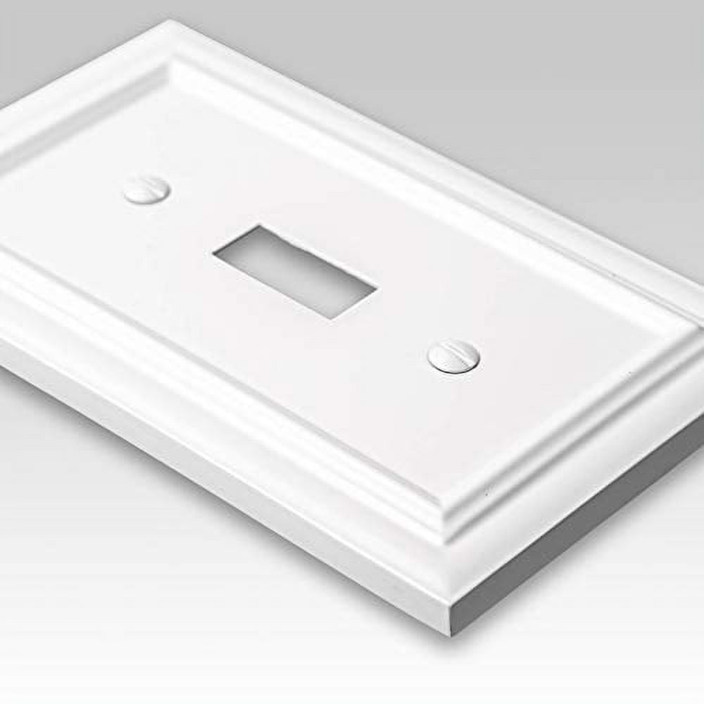 Amerelle Continental Single Coaxial Cast Metal Wallplate in White