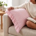 thumbnail image 5 of Leodye 1PCS Plaid Throw Pillow Cover, Checkered Cushion Case with Fringe for Sofa, Couch and Bed Home Interior Decoration -17.7*17.7IN, 5 of 7