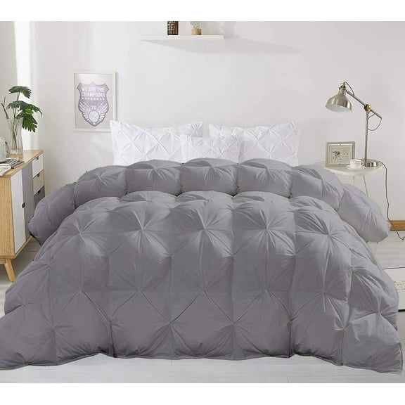 SK Linen Comforter Queen/Full/Full XL Sized 88 by 88 inch Silver Grey 100% Microfiber Fabric, 1 Piece Quiled Box Comforter (Comforter Cover Not Included)