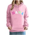 thumbnail image 2 of Goodeals Colorful Mama Letter Print Hoodies 2025 Casual Long Sleeve Pullover Tops Crewneck Loose Mama Sweatshirt,Gift for Mama on Birthday Valentines Mother Day(Pink,XL), 2 of 4