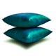 thumbnail image 5 of Funda de cojín decorativa HomeCentric en verde pavo real (paquete de 2, 50 x 50 cm). Fundas de almohada de seda lisas para sofá, hotel, sala de estar y dormitorio. Estilo moderno liso. Lujo en verde, 5 of 8