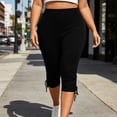 thumbnail image 4 of LIaqionyy Capri Leggings for Womens Knee Length Pants Lightweight Casual Layering Yoga Workout High Waisted Cropped Pant, 4 of 8