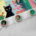 thumbnail image 4 of Manfei Kawaii Black Cat Black Out Curtains for Child Teens,Chic Floral Flower Curtains Pack of 2 (42x63 Each),Retro Vintage Aesthetic Bedroom Curtains,Microfiber Bedroom Decor, 4 of 6
