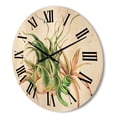 thumbnail image 3 of Designart 'Tropical Leaves Air Plant Succulent On White' Farmhouse Wood Wall Clock, 3 of 5