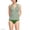 Fusion Green Mini Stripe, variant on Lands' End Women's DD-Cup V-Neck Plunge X Back Tankini Top