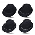 thumbnail image 4 of Sombrero de caballero, sombrero pequeño de otoño e invierno, sombrero para el sol para escenario para hombres y mujeres, sombrero de lana, sombrero de fieltro de lana sintética para jazz, 4 of 5