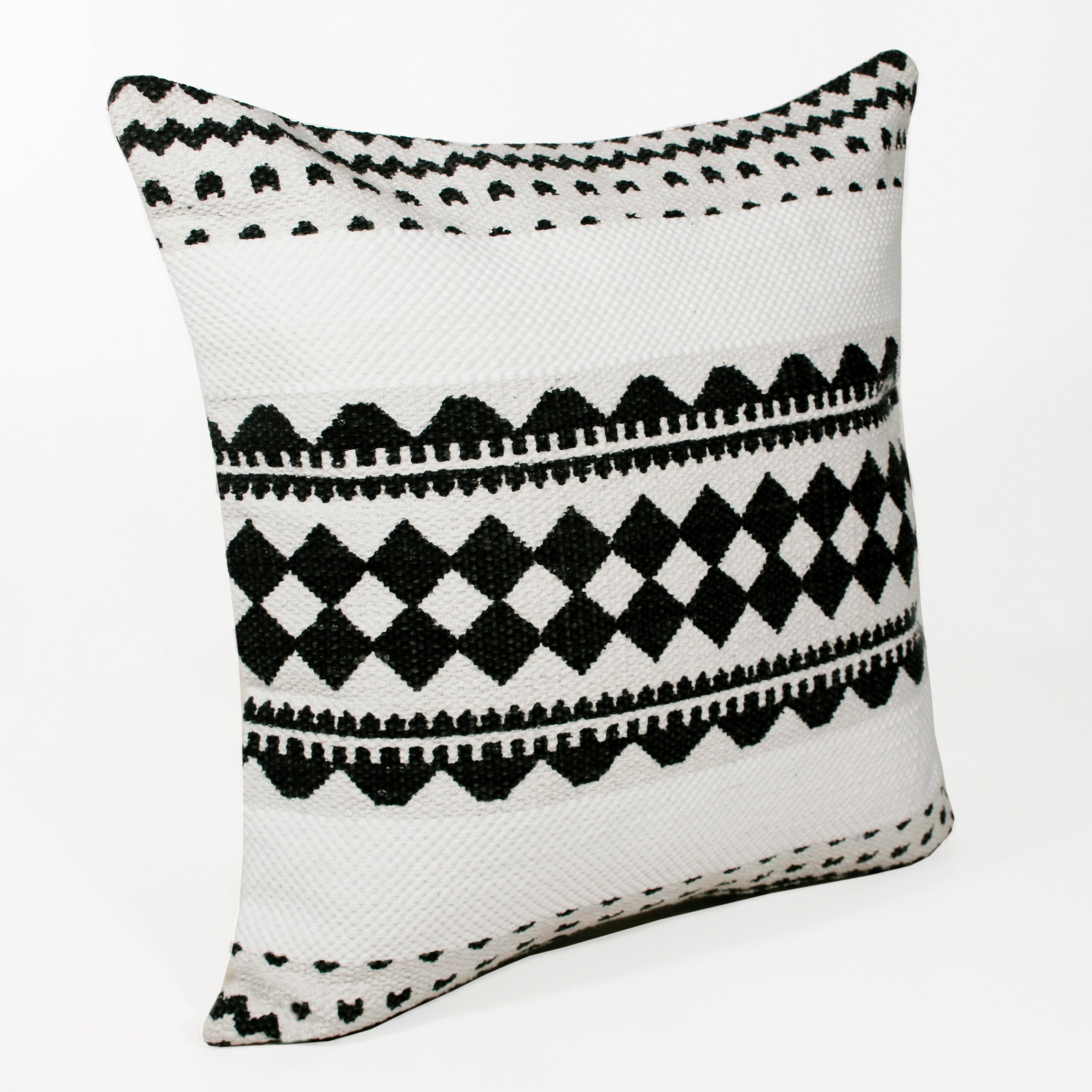 Desert Fields Modern Mosaic Geometric Stripe Throw Pillow