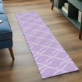 thumbnail image 4 of Purple Stripes Line Washable Runner Rugs 2'x6', Country Abstract Art Waves Striped Classic Low Pile Throw Entryway Rug Non-Slip Sturdy Edge Binding Carpet for Indoor Bedside Entrance Bedside, 4 of 9
